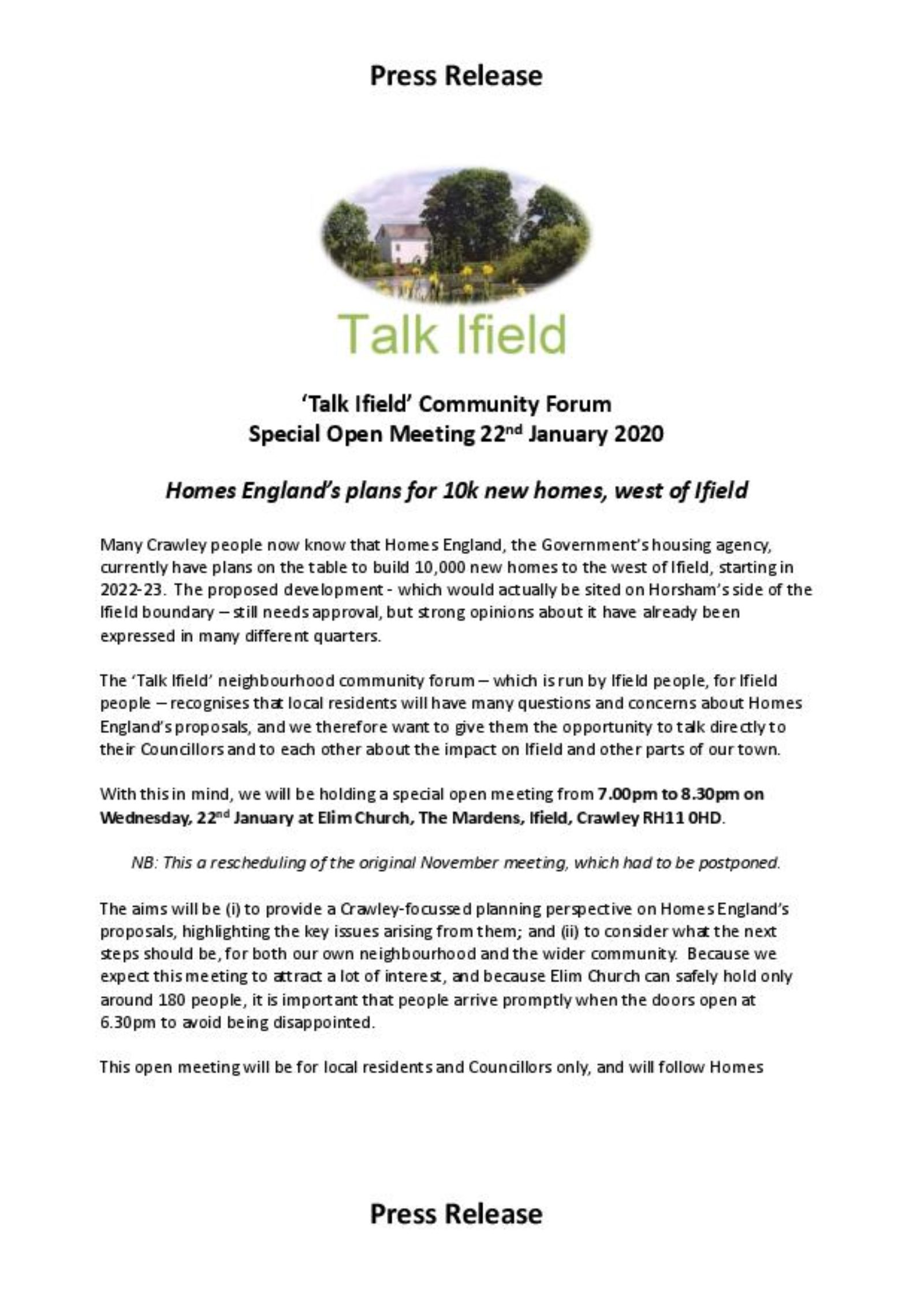 Talk Ifield press release part 1