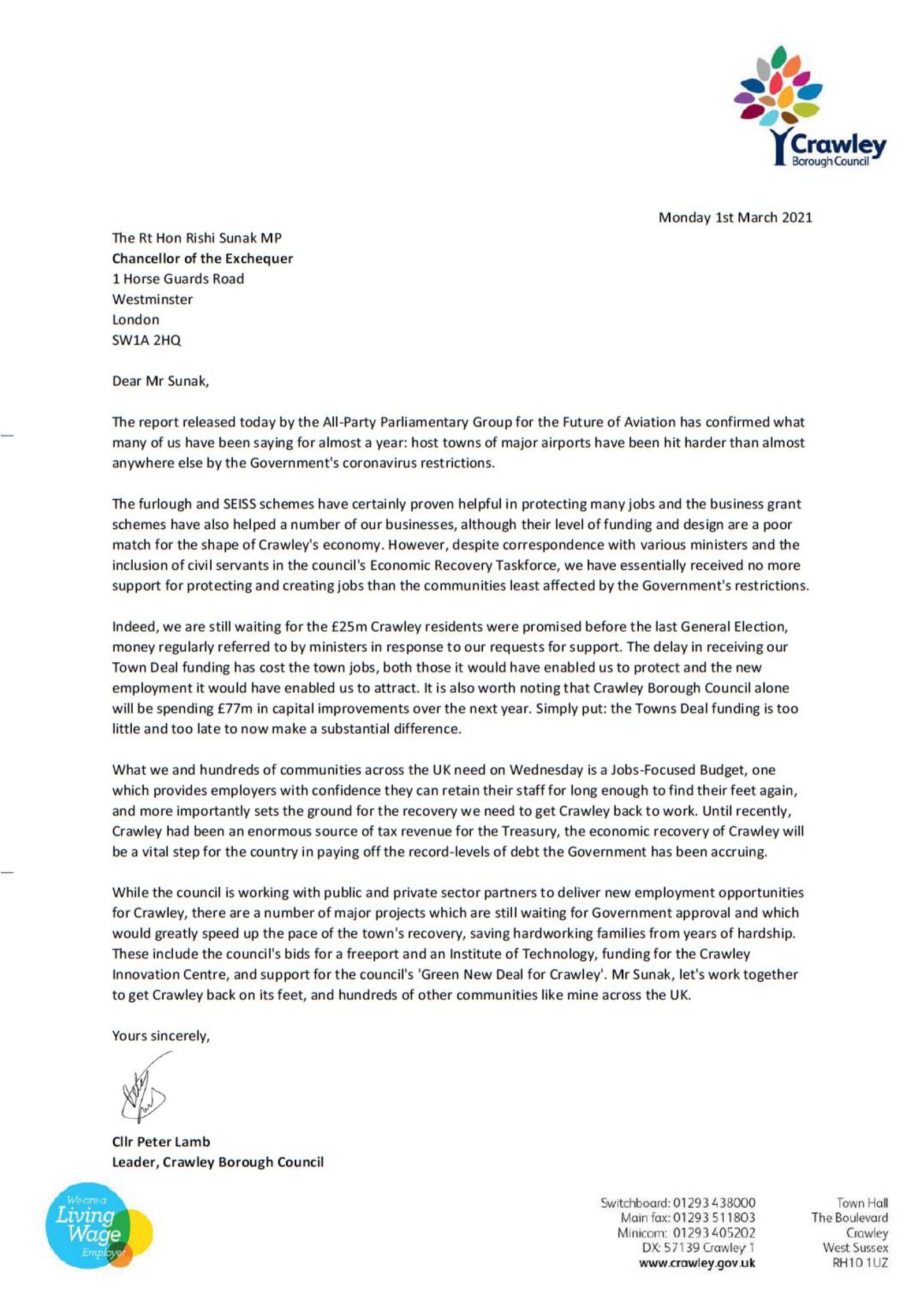 Letter to the Chancellor