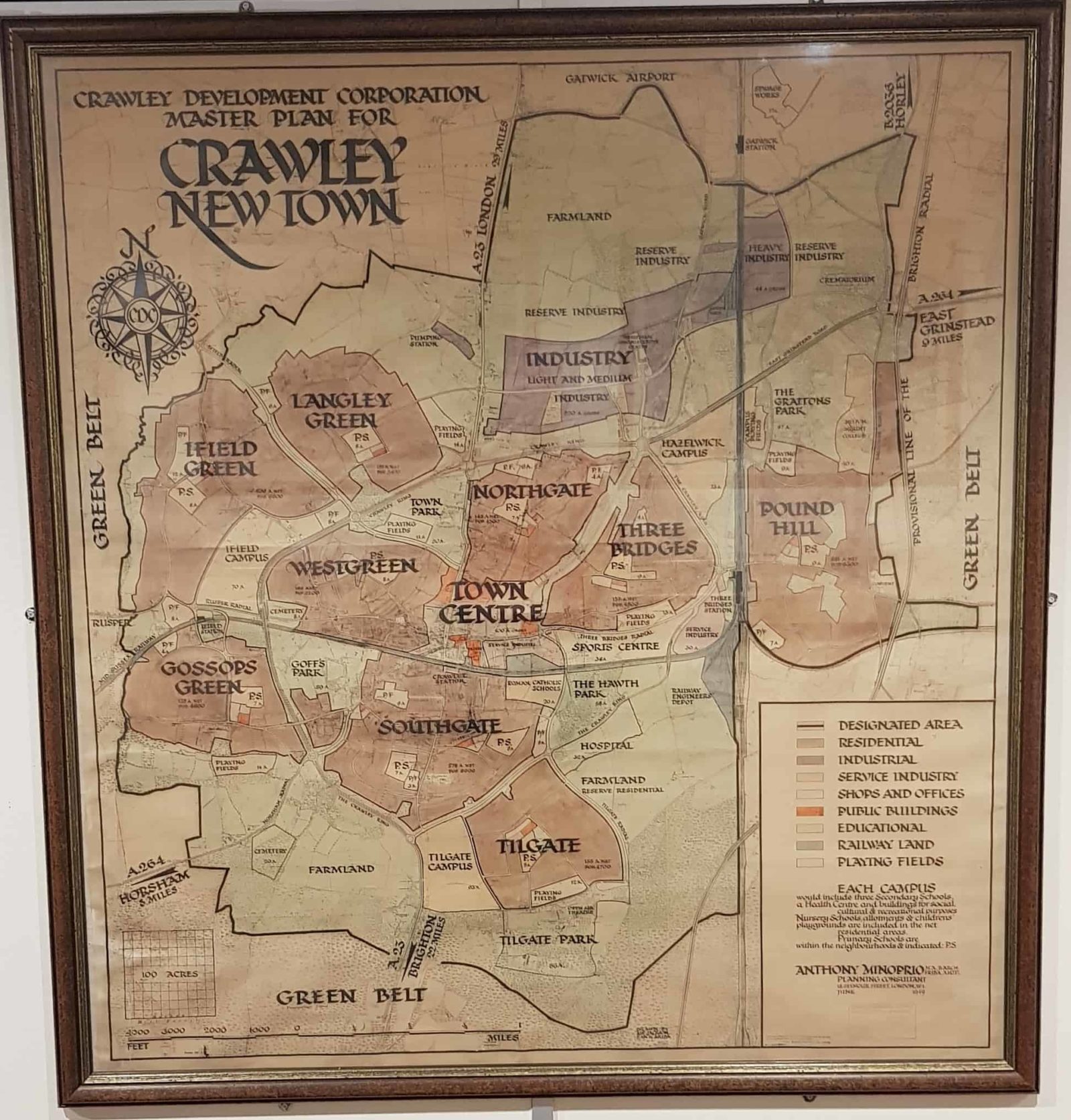 Crawley New Town map